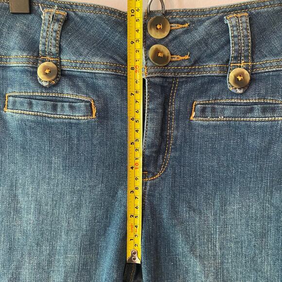 Pilcro Anthropologie Women's size 26 Dark Wash Cropped Flare High Rise Jeans - Picture 10 of 11